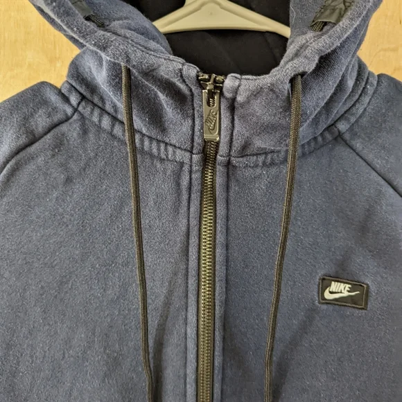 Nike Sportswear Mens Full Zip Fleece Casual Hoodie Small Navy Blue 4.737 - Picture 4 of 9